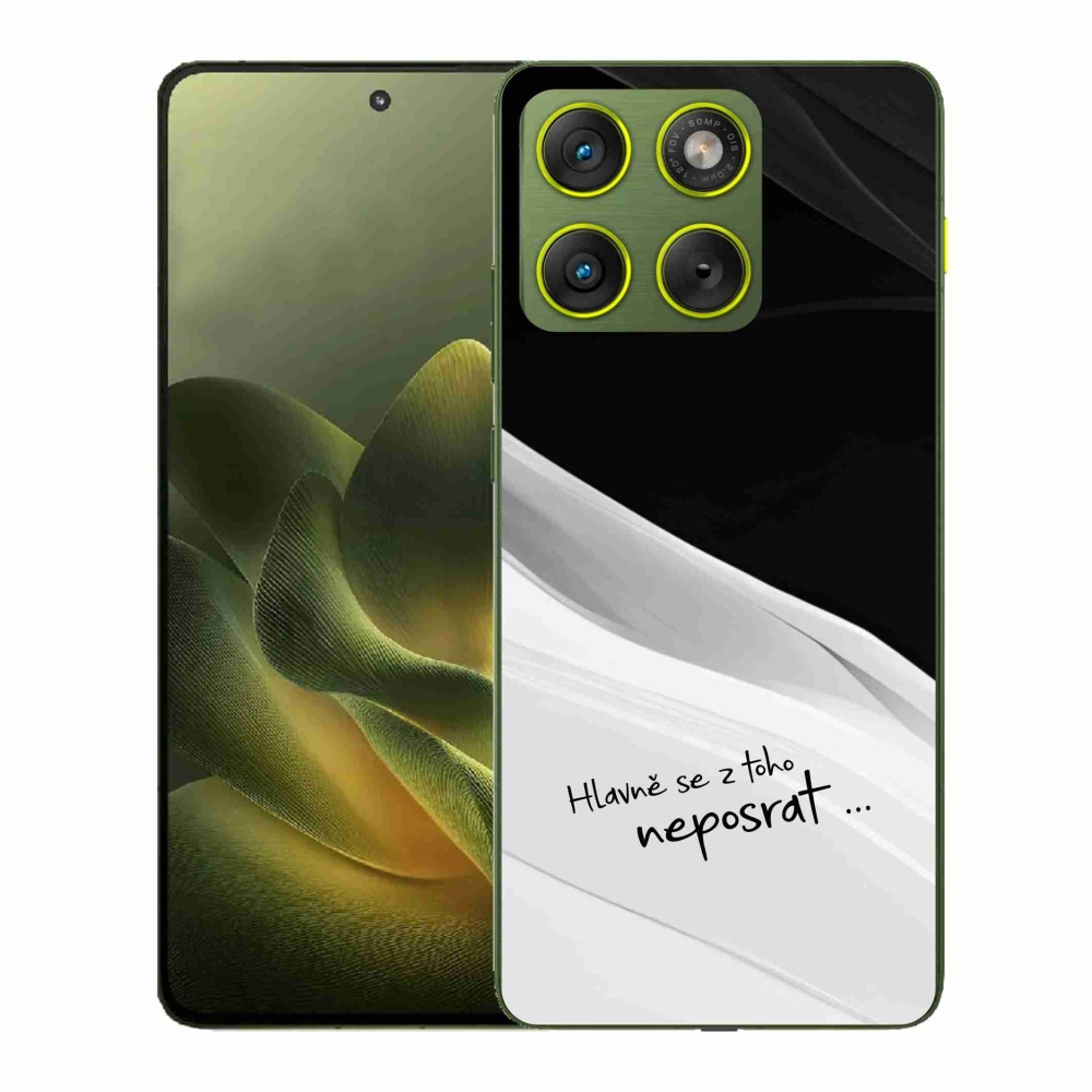 Gél borító mmCase a Motorola Edge 70 készülékhez - vicces szöveg 13 fehér és fekete háttérrel