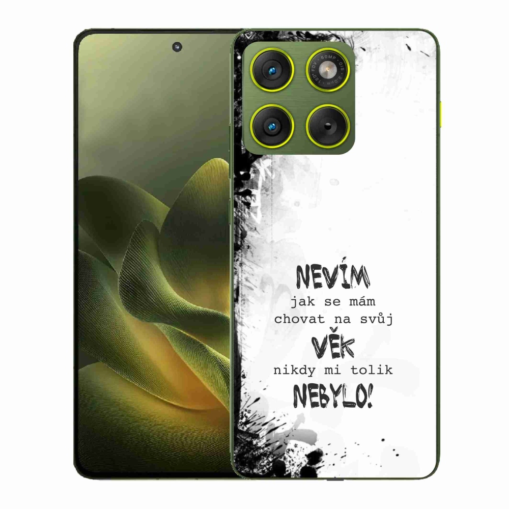Zselés borító mmCase a Motorola Edge 70 készülékhez - vicces szöveg 14 fehér háttér