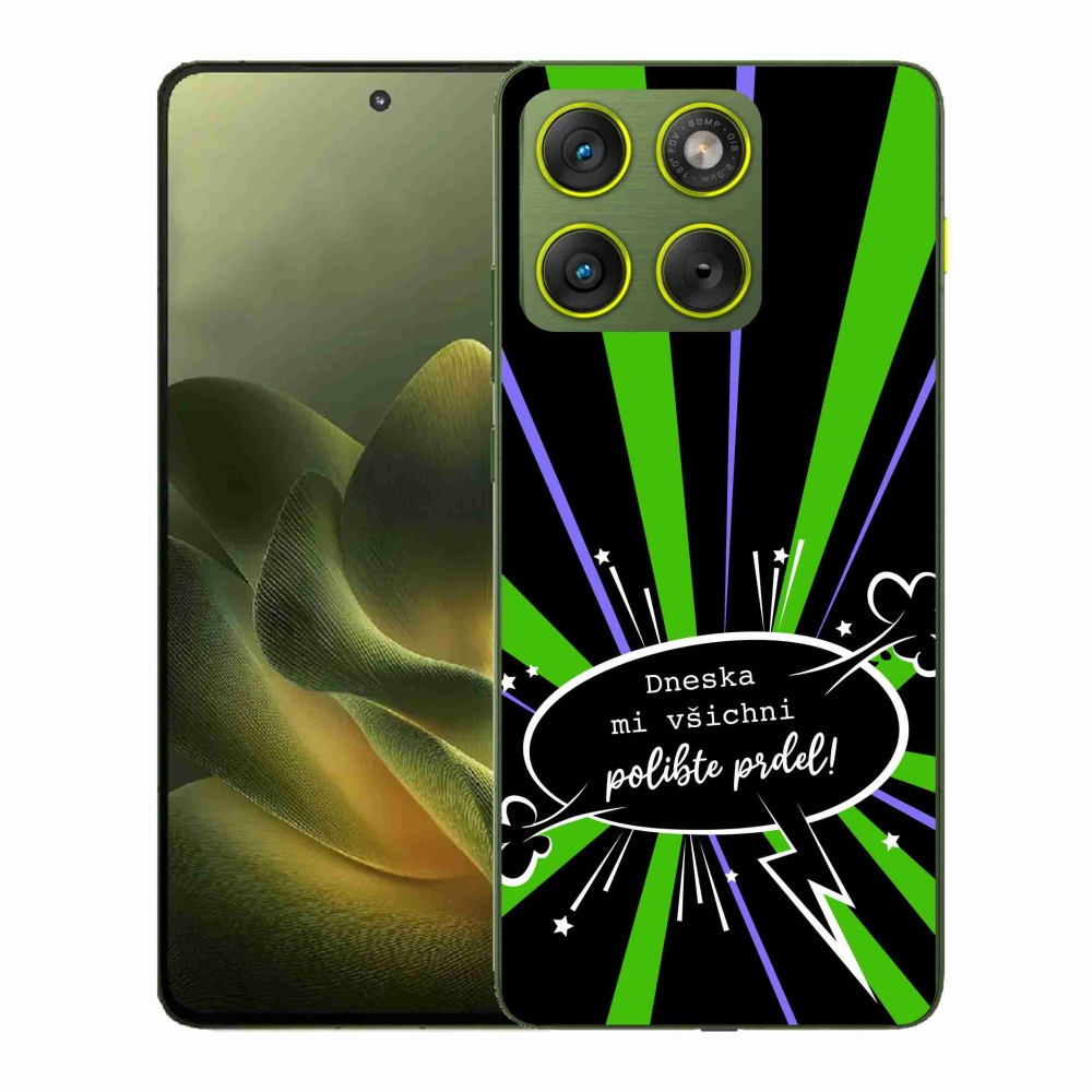 Zselés borító mmCase a Motorola Edge 70 készülékhez - vicces szöveg 15 fekete háttér