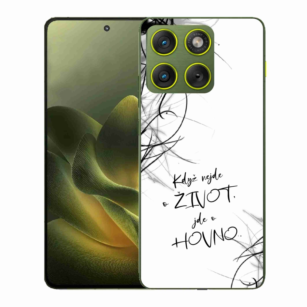 Zselés borító mmCase a Motorola Edge 70 készülékhez - vicces szöveg 16 fehér háttér