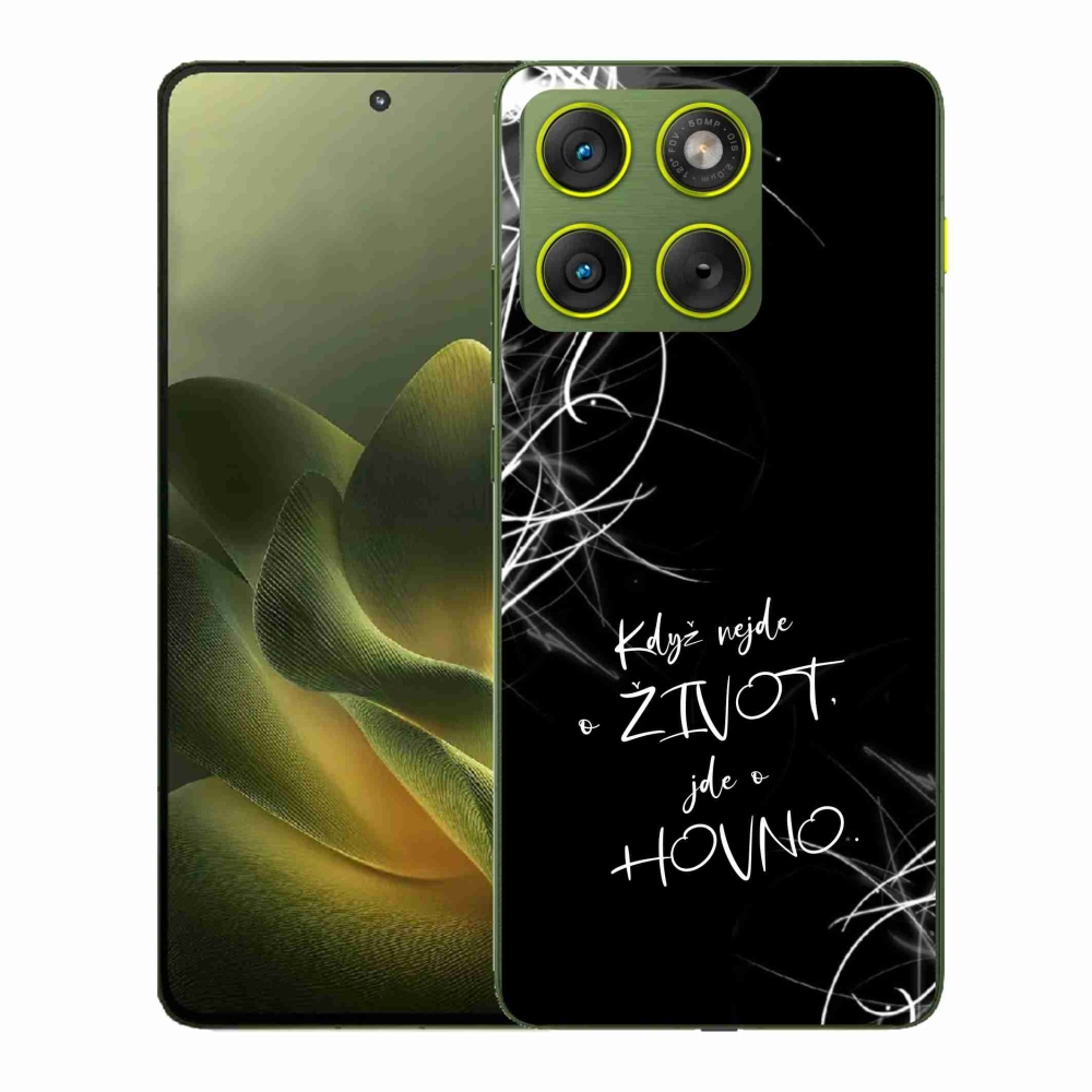 Gél borító mmCase a Motorola Edge 70 készülékhez - vicces szöveg 16 fekete háttér