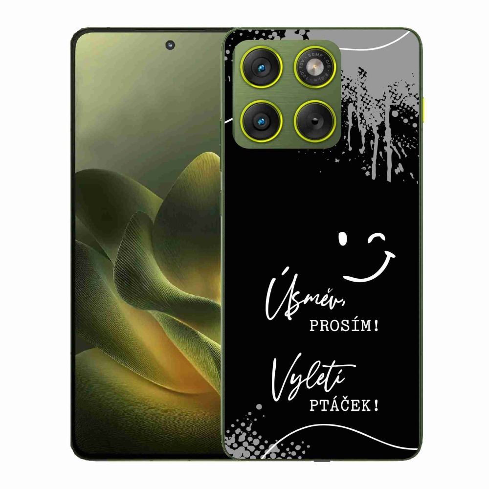 Gél borító mmCase a Motorola Edge 70 készülékhez - vicces szöveg 4 fekete háttér