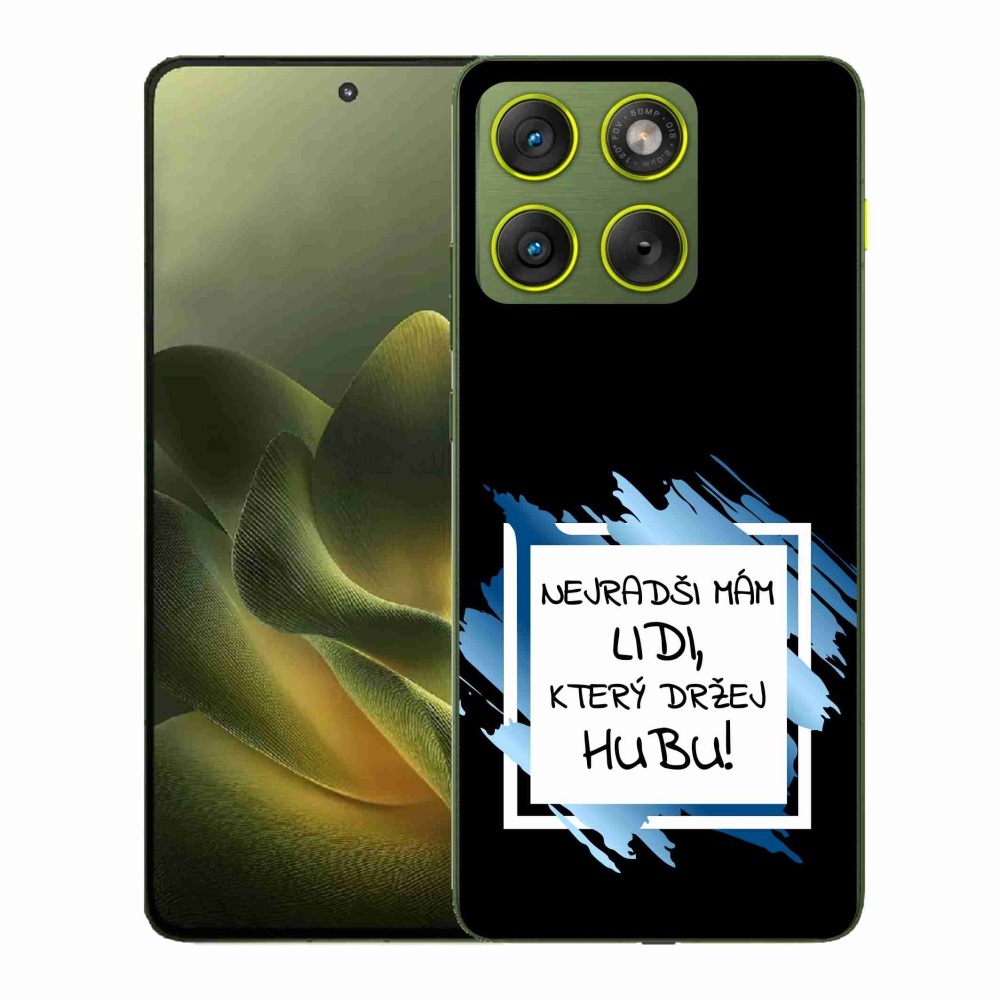 Gél borító mmCase a Motorola Edge 70 készülékhez - vicces szöveg 7 fehér és fekete háttérrel