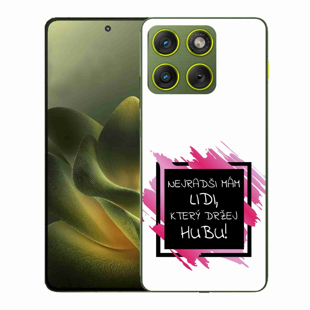 Gél borító mmCase a Motorola Edge 70 készülékhez - vicces szöveg 7 fekete-fehér háttérrel