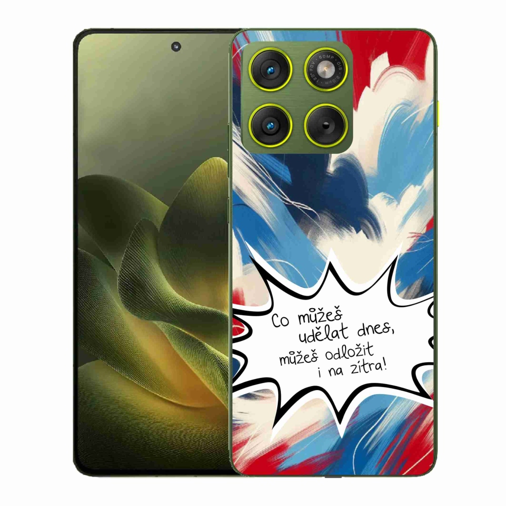 Gél borító mmCase a Motorola Edge 70 készülékhez - vicces szöveg 9 fehér háttér