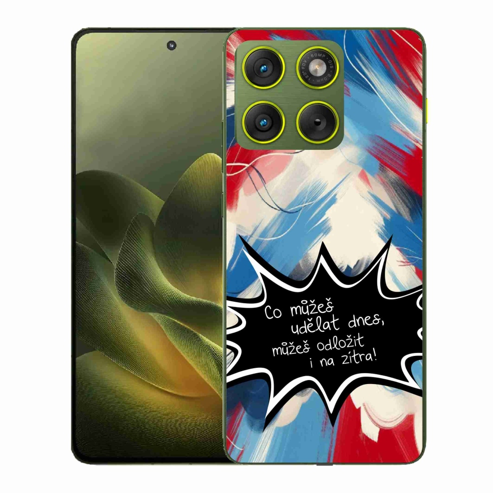 Gél borító mmCase a Motorola Edge 70 készülékhez - vicces szöveg 9 fekete háttér