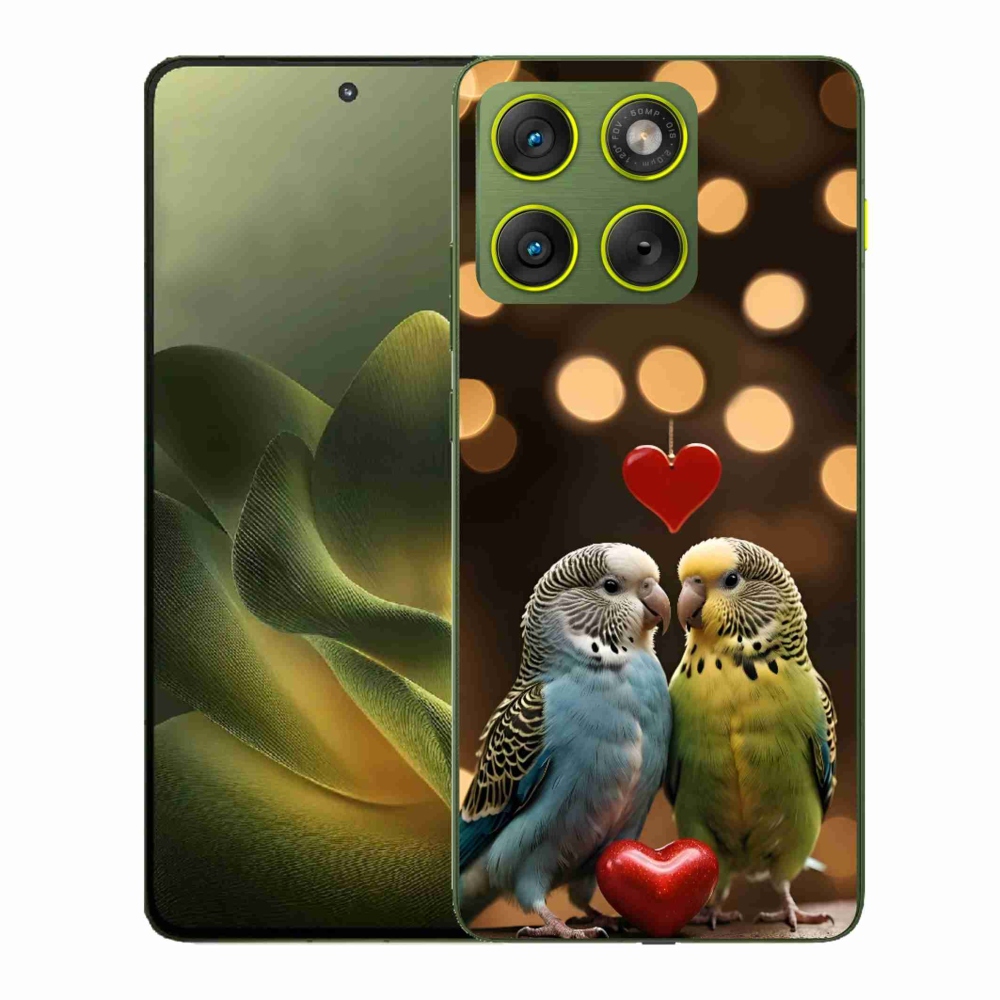 Zselés borítás mmCase a Motorola Edge 70 készülékhez - szerelmes papagájok