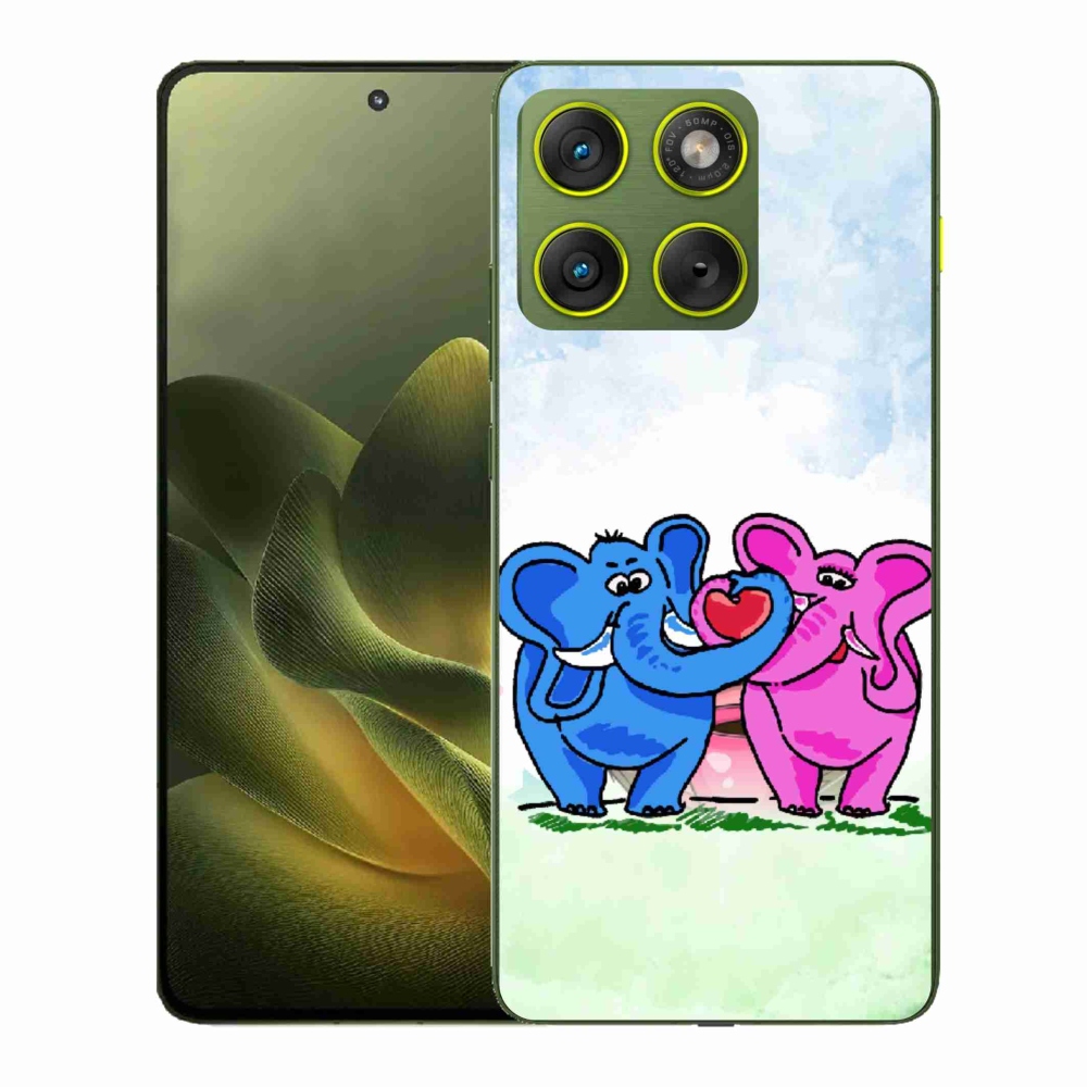 Zselés borítás mmCase a Motorola Edge 70 készülékhez - szerelmes elefántok