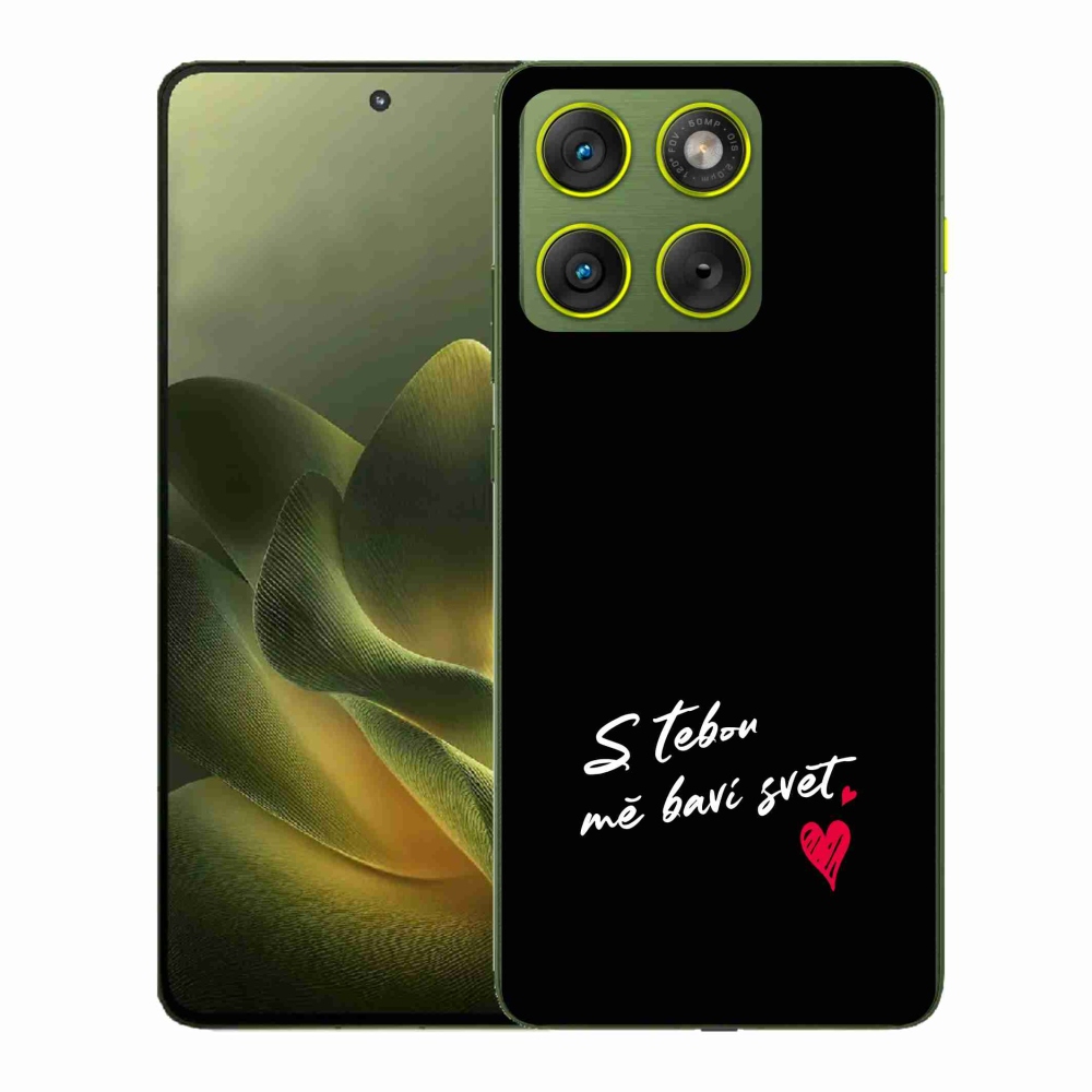 Gél borító mmCase a Motorola Edge 70 készülékhez - szerelmes szöveg 1 fekete háttér