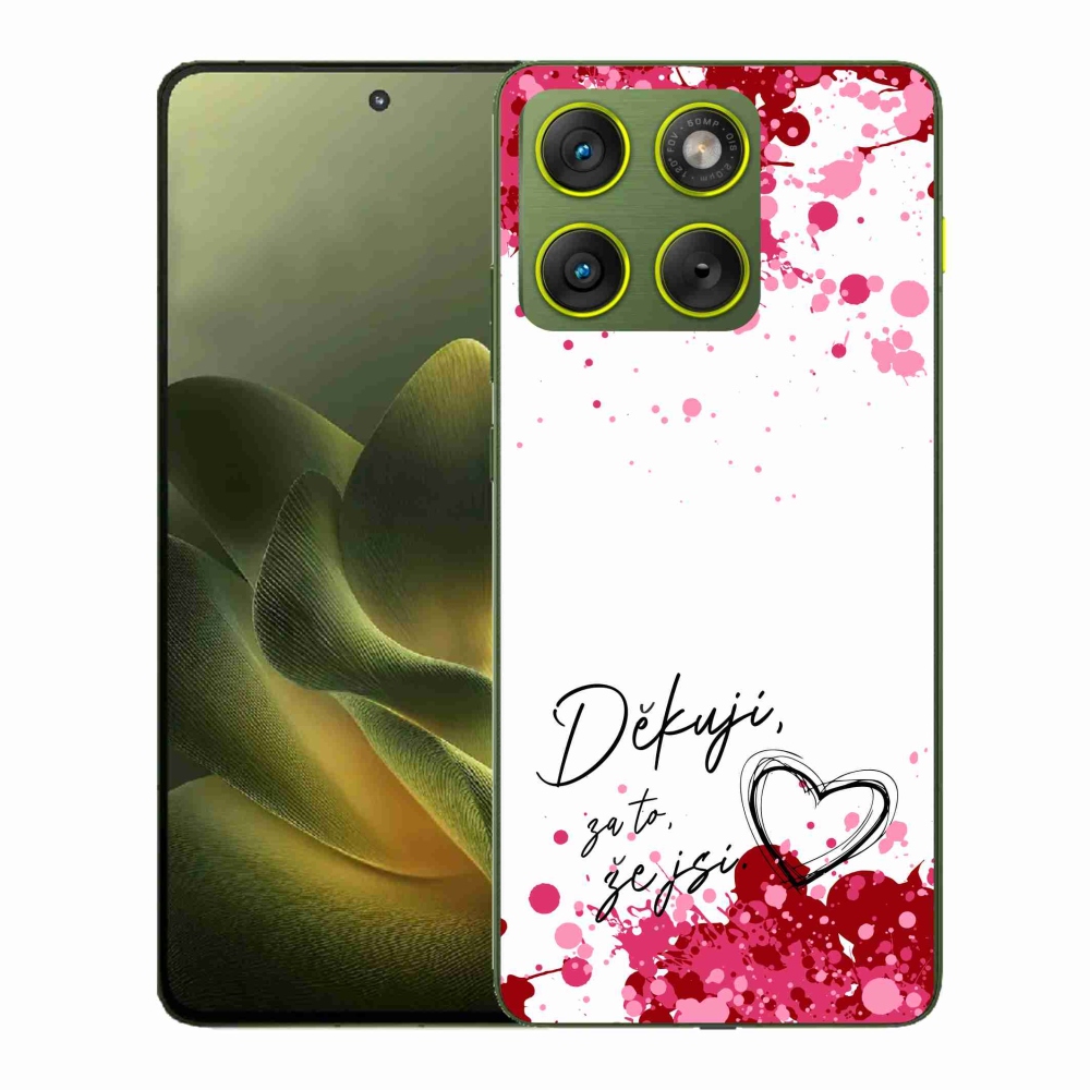 Zselés borító mmCase a Motorola Edge 70 készülékhez - text in love 2 fehér háttér