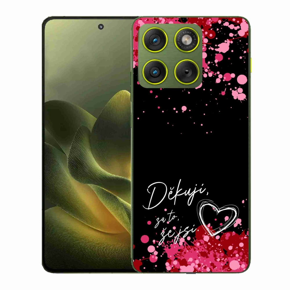 Zselés borító mmCase a Motorola Edge 70 készülékhez - text in love 2 fekete háttér