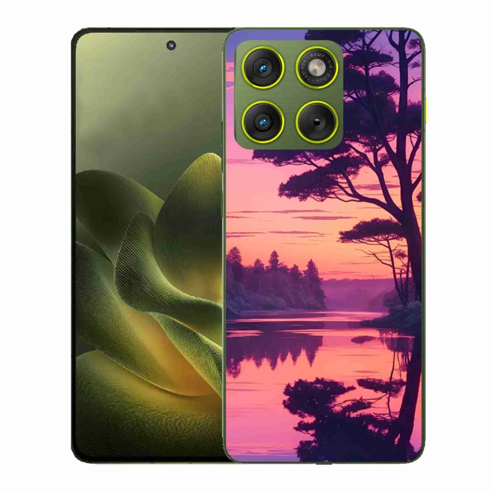 Zselés borítás mmCase a Motorola Edge 70 készülékhez - naplemente a tó felett