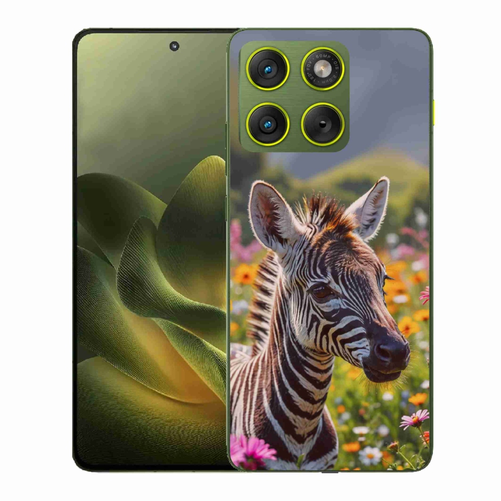 Zselés borítás mmCase a Motorola Edge 70 készülékhez - zebra a réten