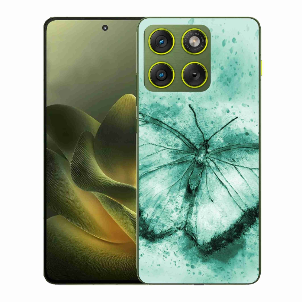 Zselés tok mmCase a Motorola Edge 70 készülékhez - zöld pillangó