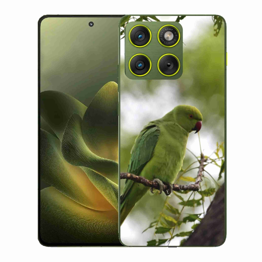 Zselés tok mmCase a Motorola Edge 70 készülékhez - zöld papagáj