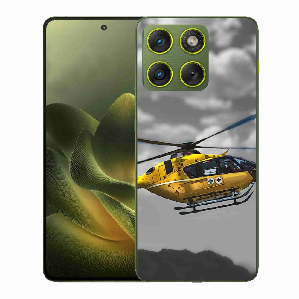 Zselés borítás mmCase Motorola Edge 70 - sárga helikopterhez