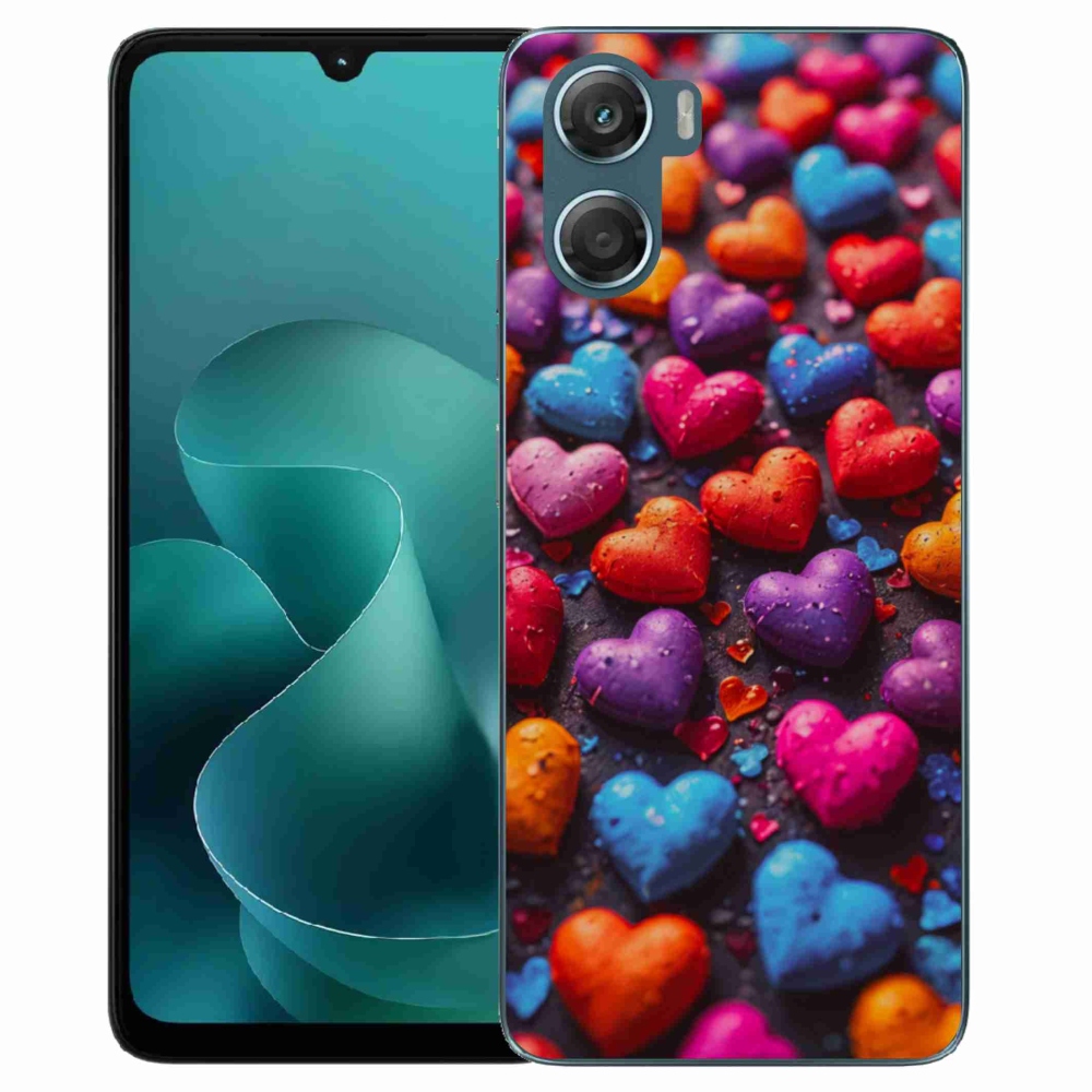 Zselés borítás mmCase a Motorola G06/G06 Power készülékhez - színes szív