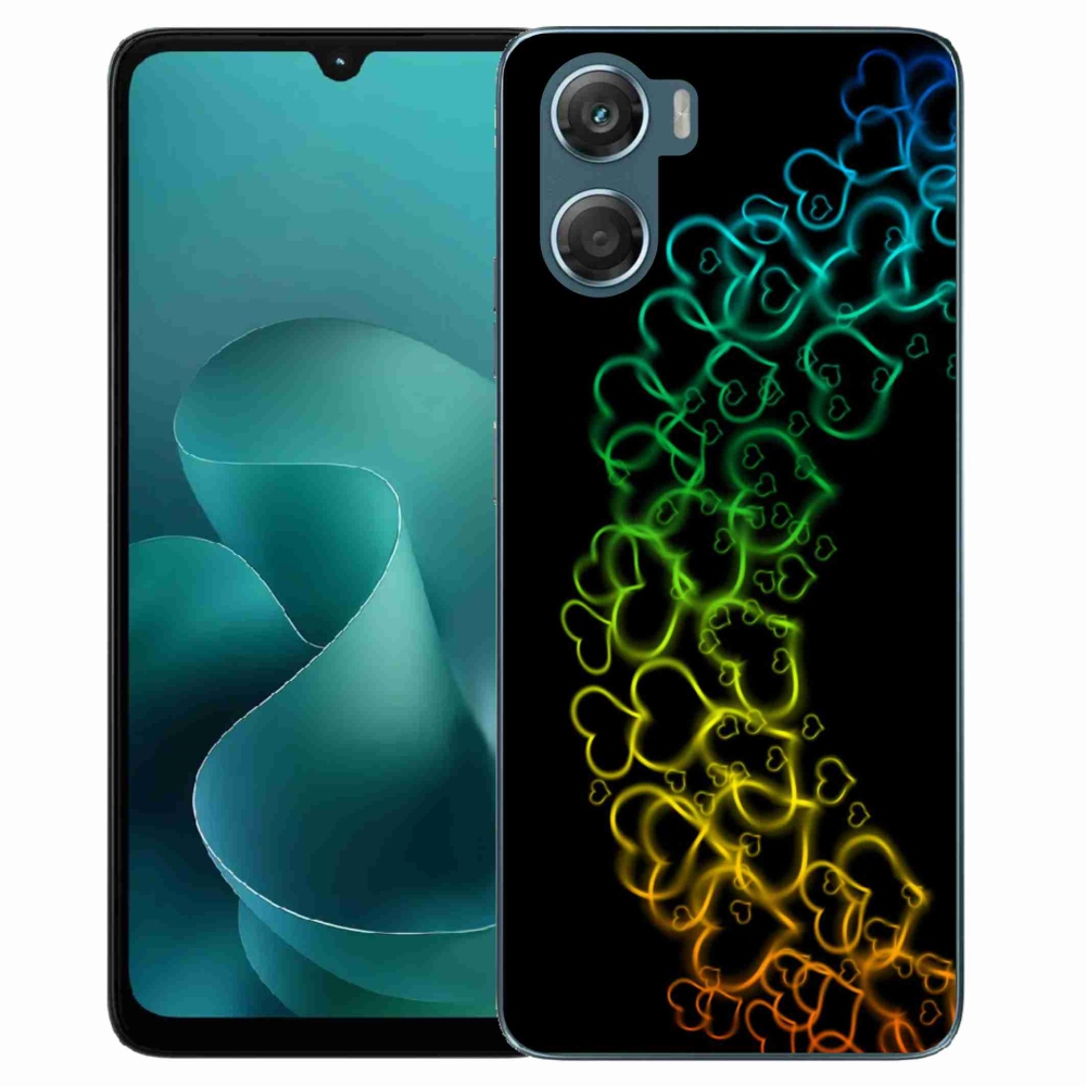 Zselés borítás mmCase a Motorola G06/G06 Power készülékhez - színes szívek
