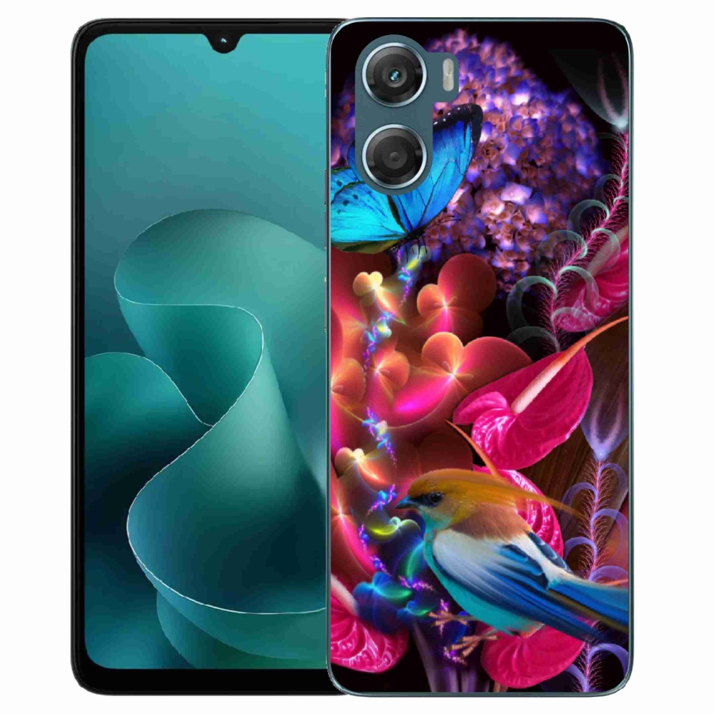 Zselés borítás mmCase a Motorola G06/G06 Power készülékhez - színes virágok
