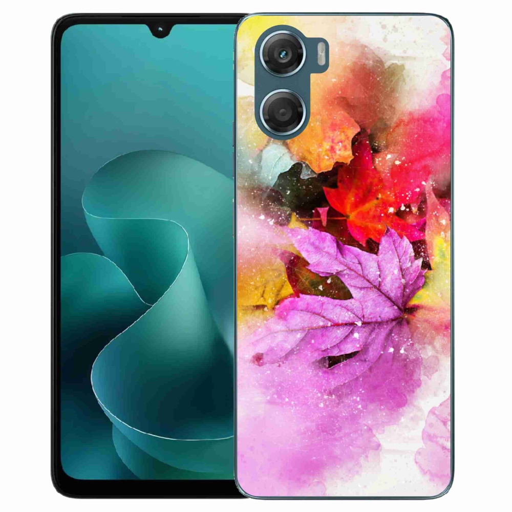 Zselés borítás mmCase a Motorola G06/G06 Power készülékhez - színes levelek