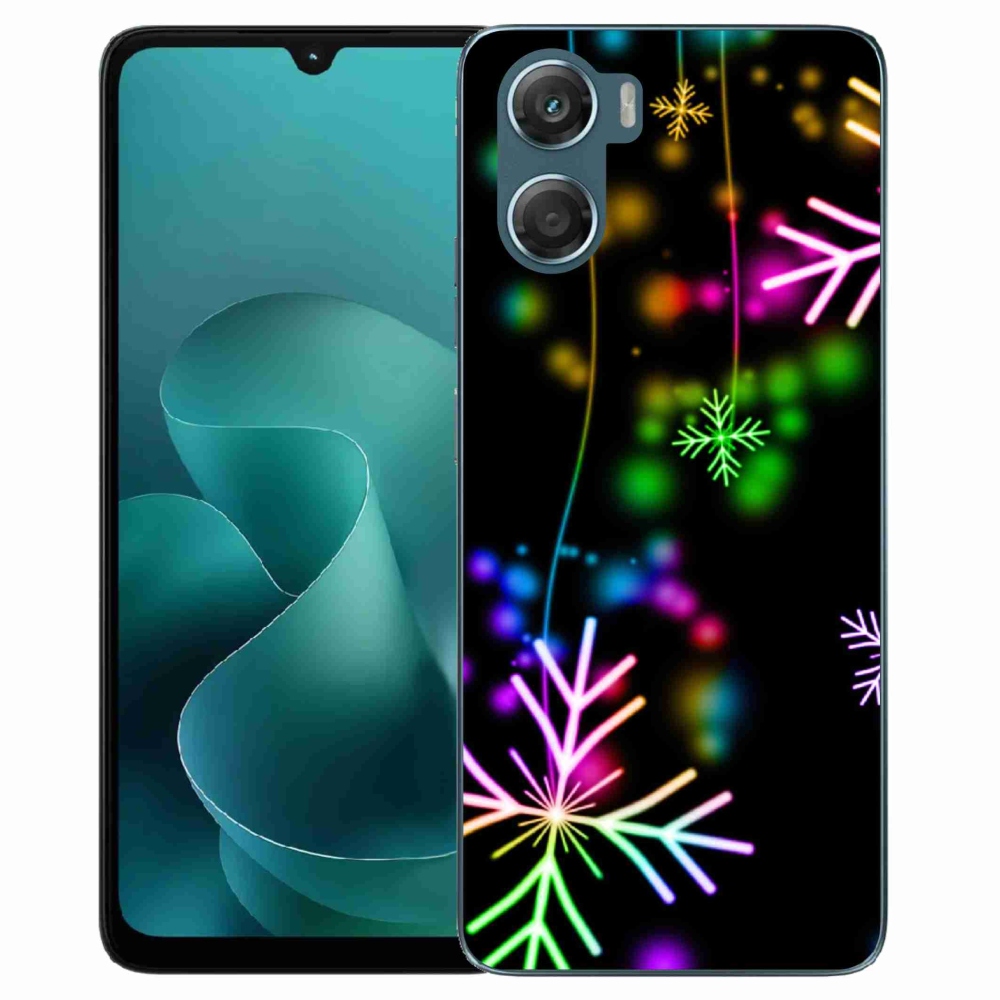 Zselés borítás mmCase a Motorola G06/G06 Power készülékhez - színes pelyhekkel