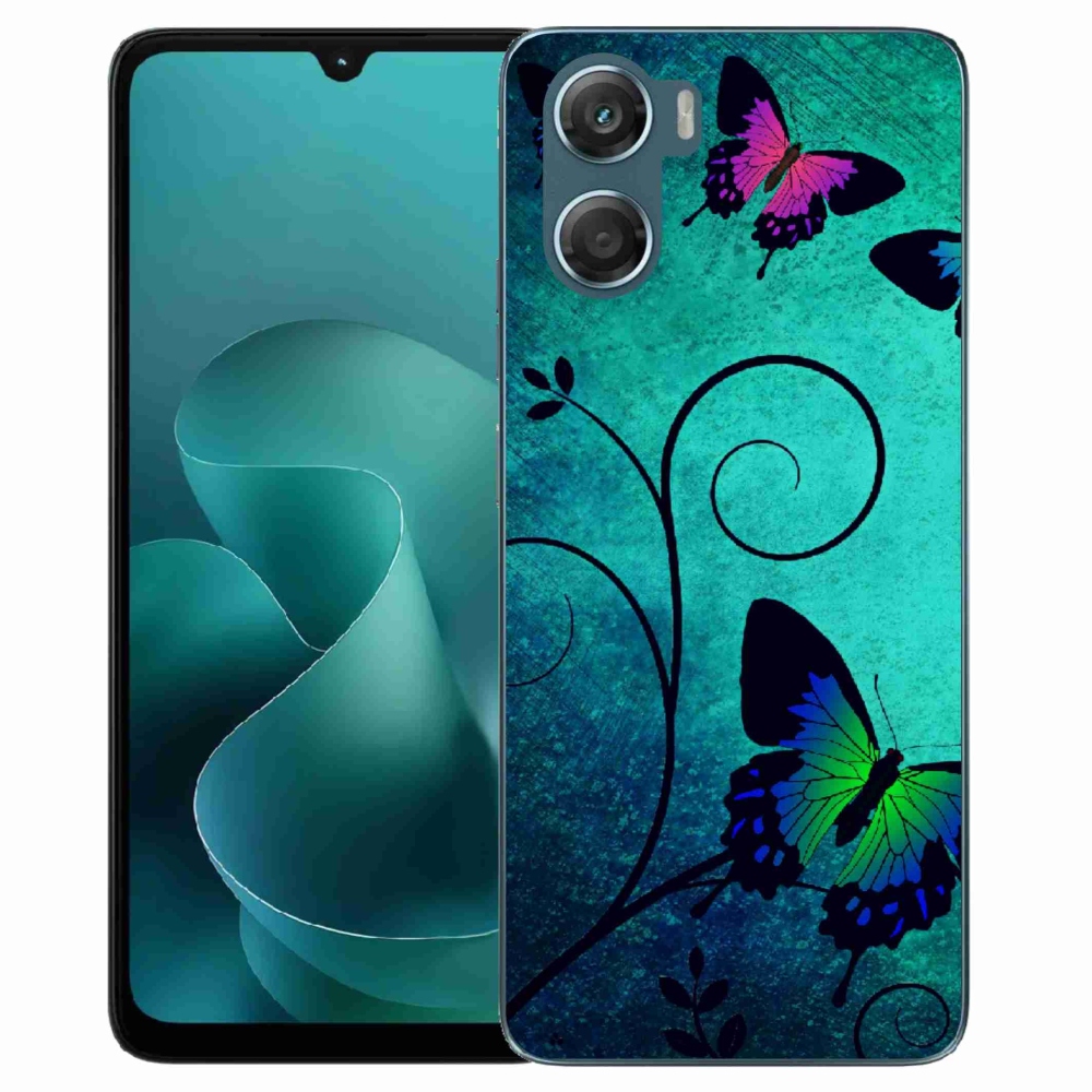 Zselés borítás mmCase a Motorola G06/G06 Power készülékhez - színes pillangók