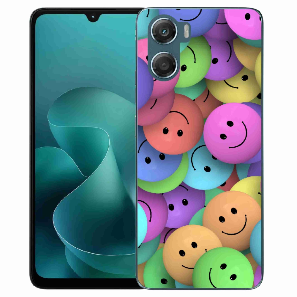 Zselés borítás mmCase a Motorola G06/G06 Power készülékhez - színes smiley-kkal