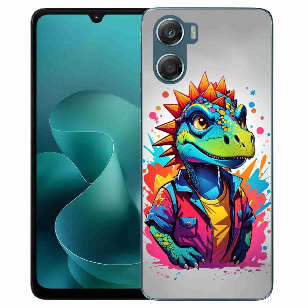 Zselés borítás mmCase a Motorola G06/G06 Power készülékhez - színes dinoszauruszok