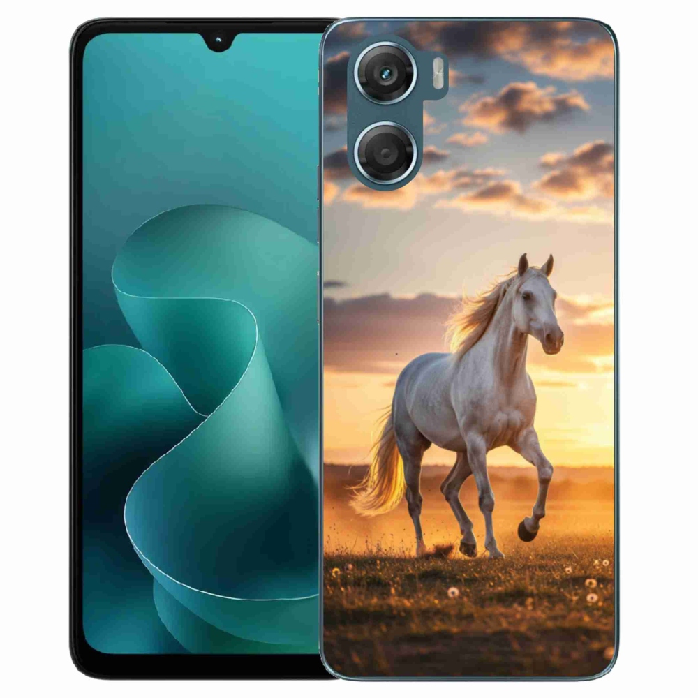 Zselés borítás mmCase a Motorola G06/G06 Power készülékhez - futó fehér ló 2