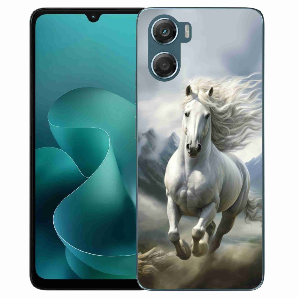 Zselés borítás mmCase a Motorola G06/G06 Power készülékhez - futó fehér ló 3