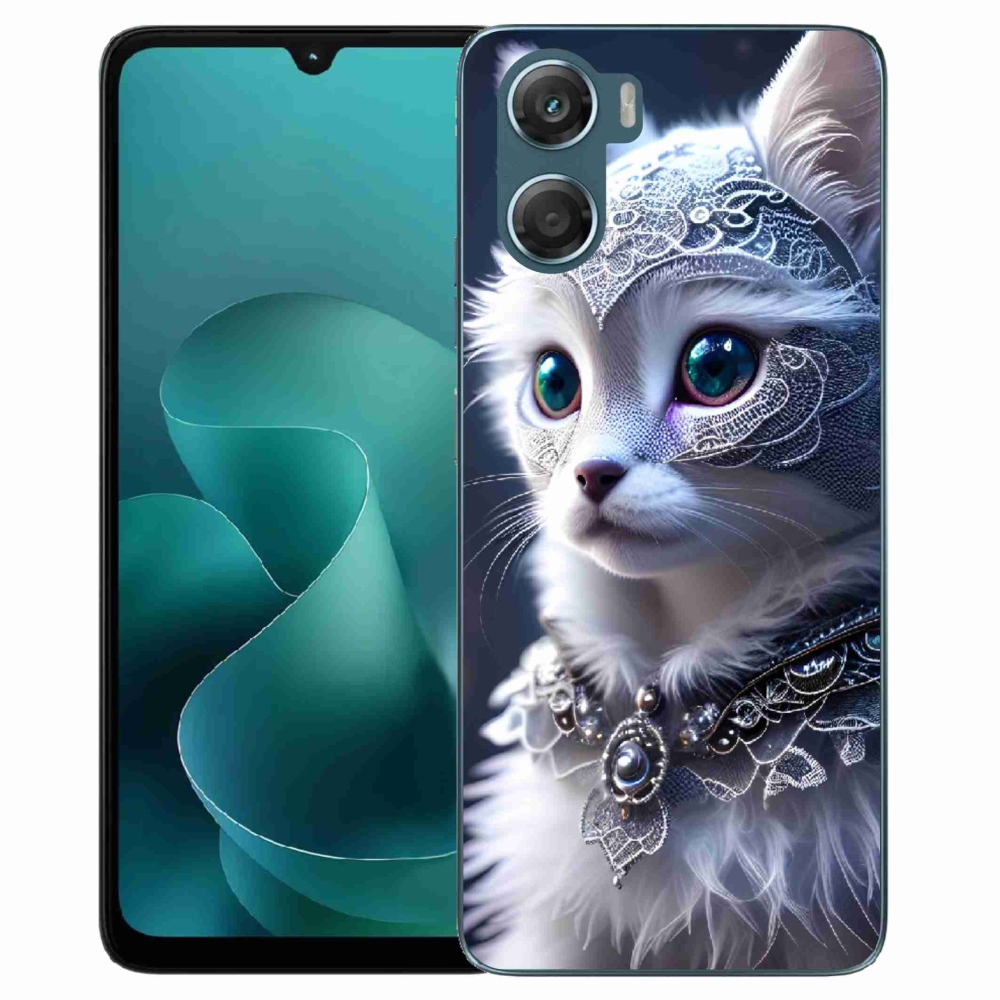 Zselés borítás mmCase a Motorola G06/G06 Power készülékhez - fehér macska