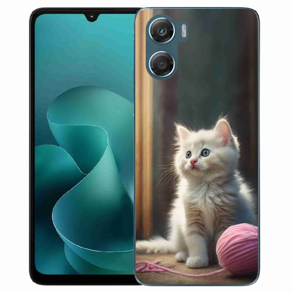 Zselés borítás mmCase a Motorola G06/G06 Power készülékhez - fehér cica 2
