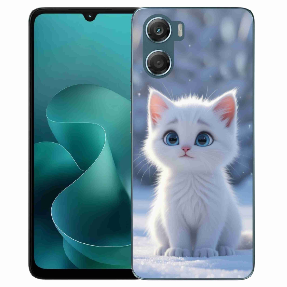 Zselés borítás mmCase a Motorola G06/G06 Power készülékhez - fehér cica 3