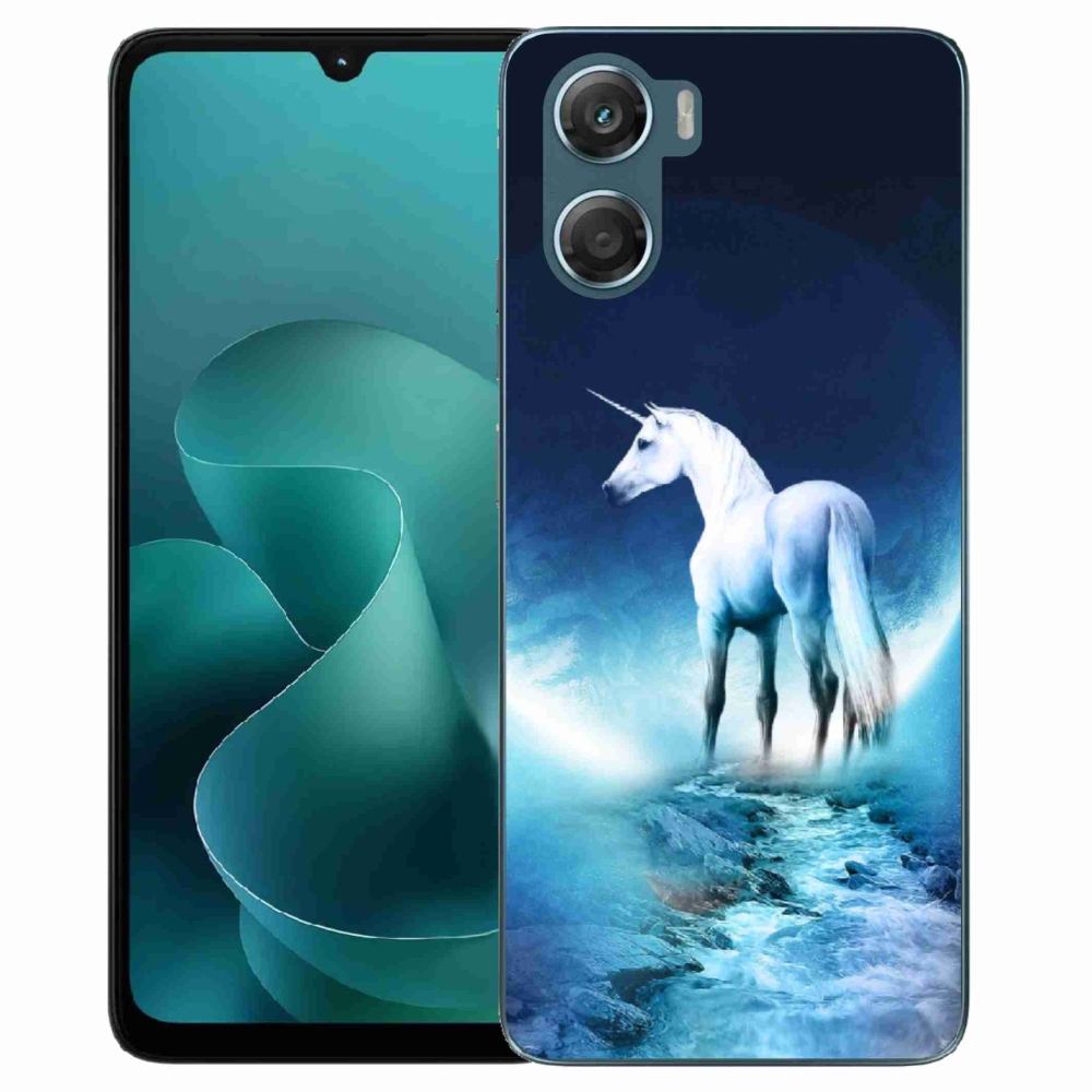 Zselés borítás mmCase a Motorola G06/G06 Power készülékhez - fehér egyszarvú