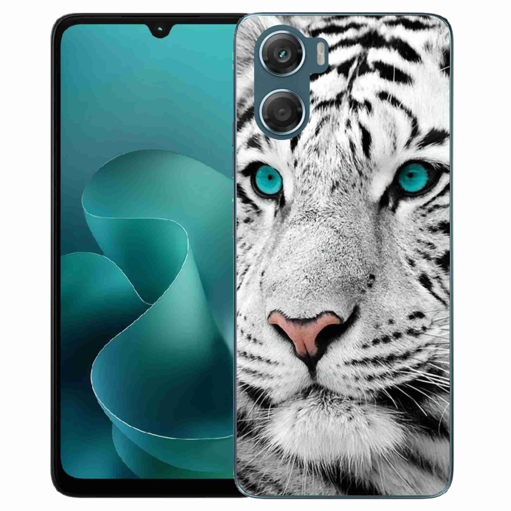 Zselés borítás mmCase Motorola G06/G06 Power készülékhez - fehér tigris