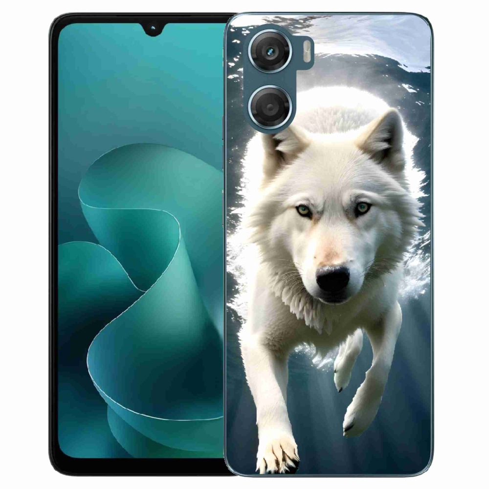 Zselés borítás mmCase a Motorola G06/G06 Power készülékhez - fehér farkas