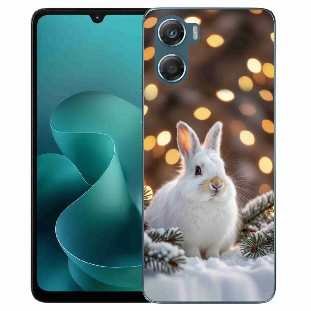 Zselés borítás mmCase a Motorola G06/G06 Power készülékhez - fehér nyúl