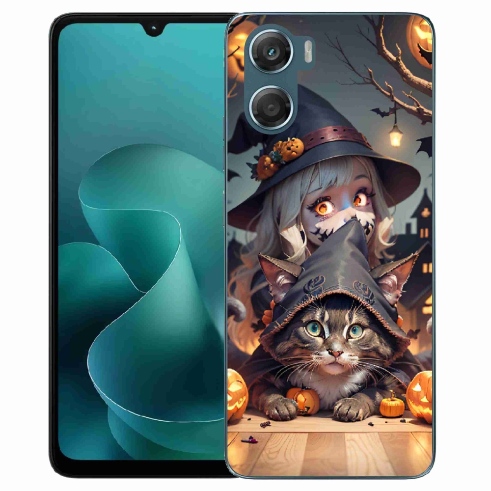 Zselés borítás mmCase a Motorola G06/G06 Power - boszorkány macskával