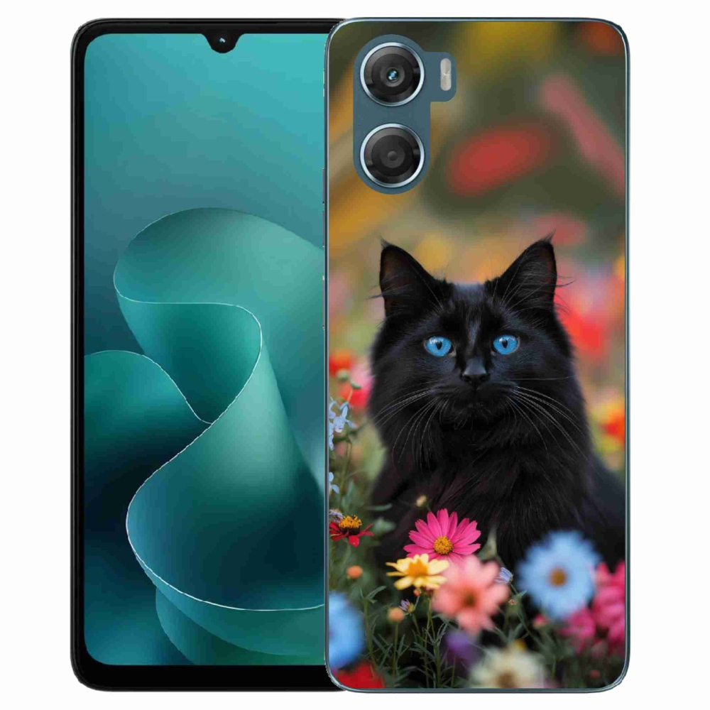 Zselés borítás mmCase a Motorola G06/G06 Power készülékhez - fekete cica 4