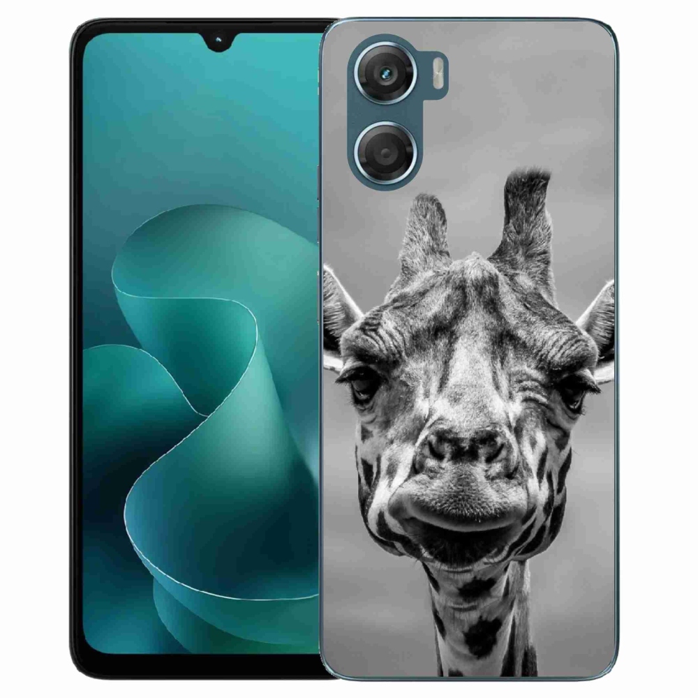 Zselés borítás mmCase a Motorola G06/G06 Power készülékhez - fekete-fehér zsiráf