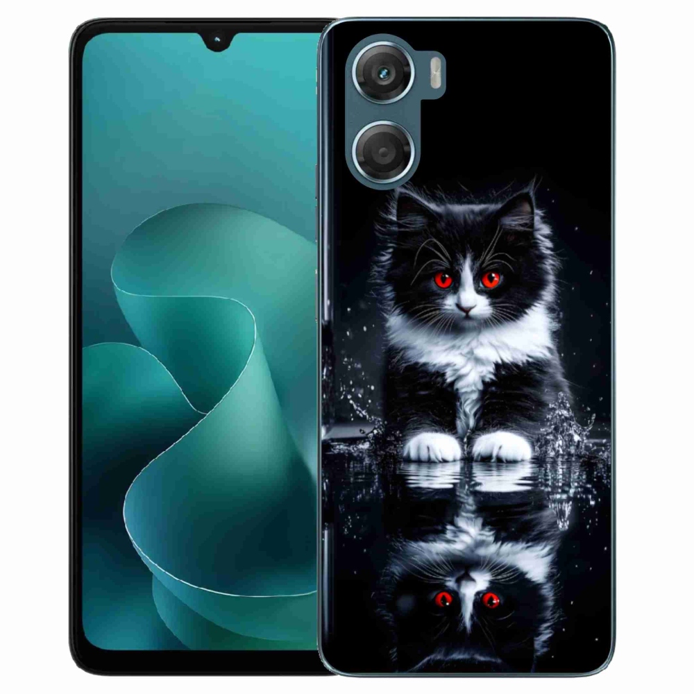 Zselés borítás mmCase a Motorola G06/G06 Power készülékhez - fekete-fehér cica
