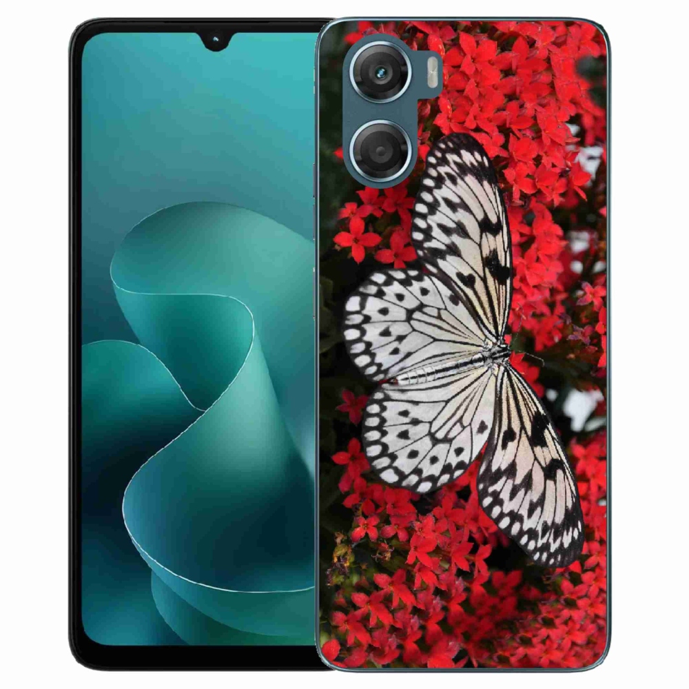 Zselés borítás mmCase a Motorola G06/G06 Power készülékhez - fekete-fehér pillangó 1