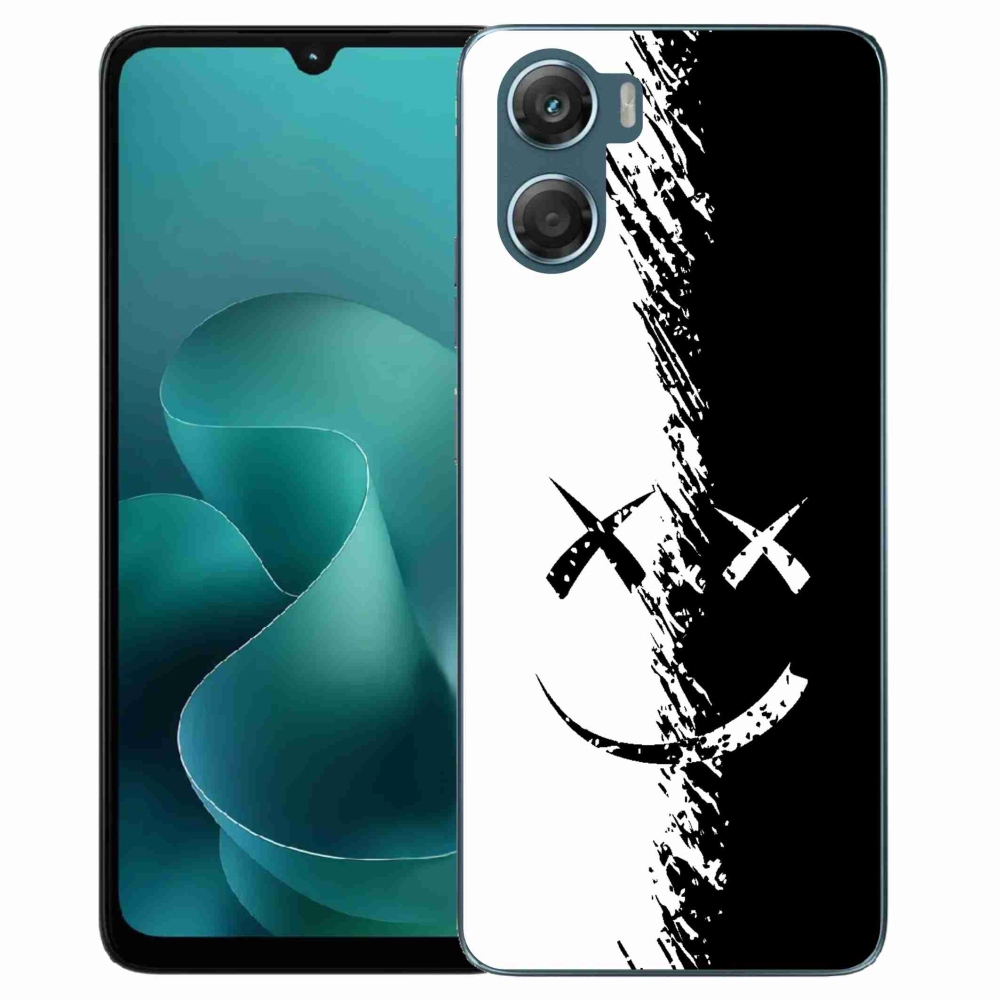 Zselés borítás mmCase a Motorola G06/G06 Power készülékhez - fekete-fehér smiley