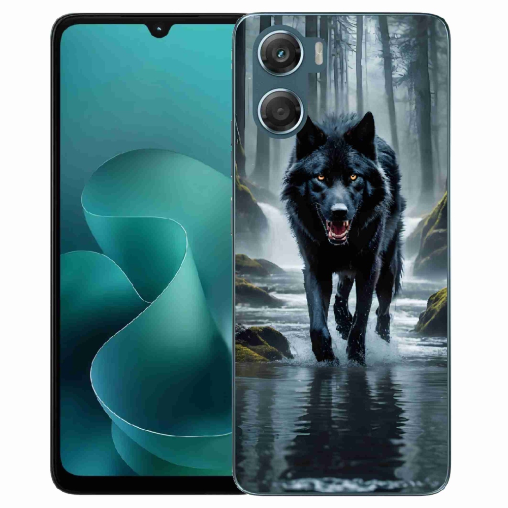 Zselés borítás mmCase a Motorola G06/G06 Power készülékhez - fekete farkas