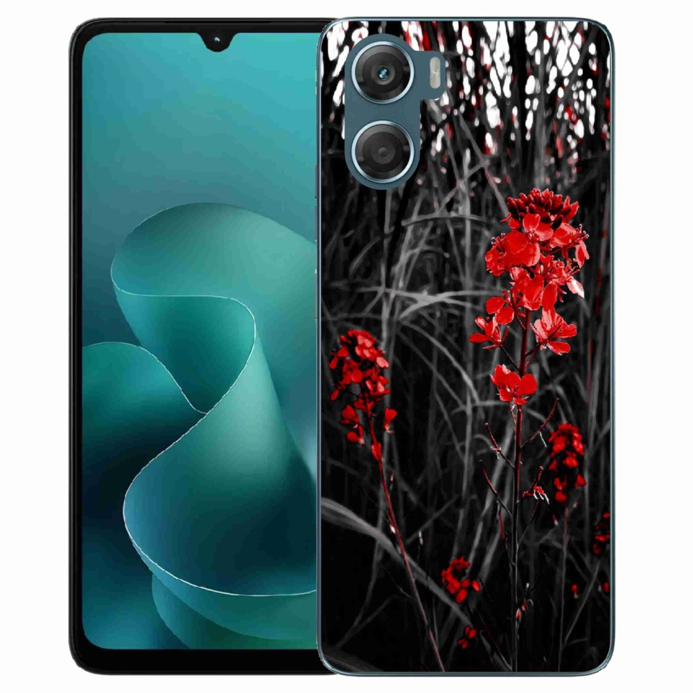 Zselés tok mmCase a Motorola G06/G06 Power készülékhez - piros növény