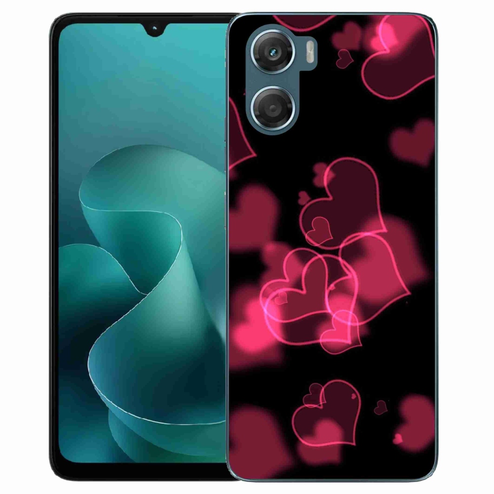 Zselés borítás mmCase a Motorola G06/G06 Power készülékhez - piros szívek