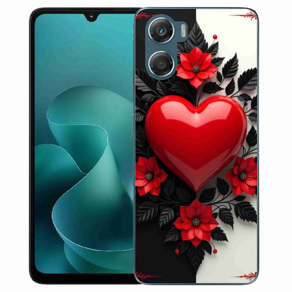 Zselés borítás mmCase a Motorola G06/G06 Power készülékhez - piros szív
