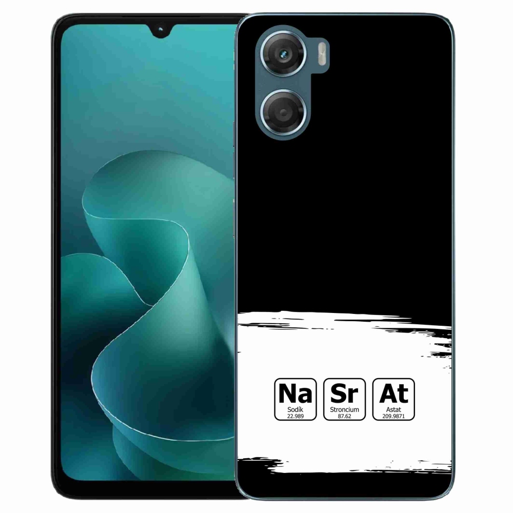 Zselés borítás mmCase a Motorola G06/G06 Power készülékhez - kémiai elemek fehér és fekete háttérrel