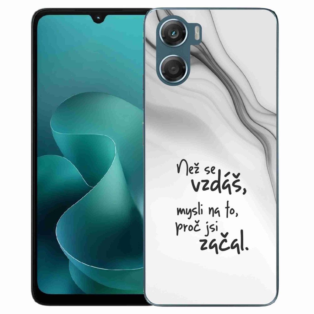 Zselés borítás mmCase a Motorola G06/G06 Power készülékhez - idézet 2 fehér háttér