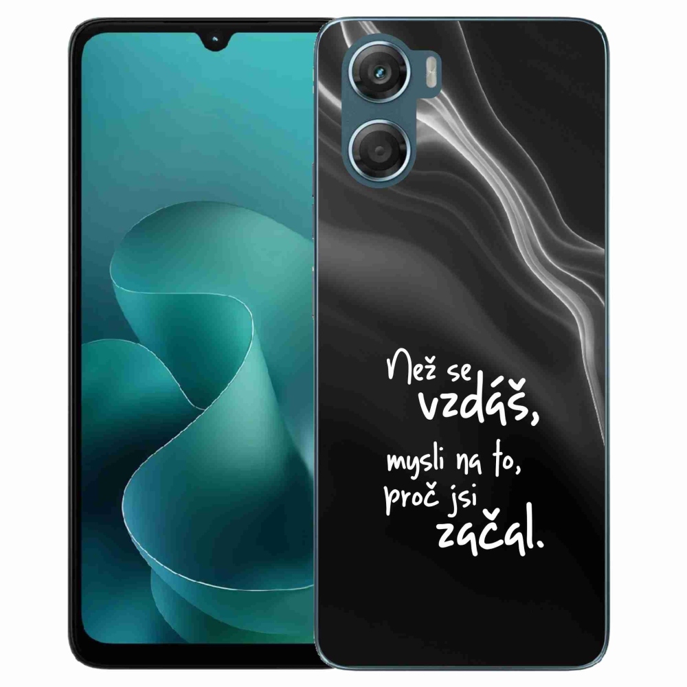 Zselés borítás mmCase a Motorola G06/G06 Power készülékhez - idézet 2 fekete háttér